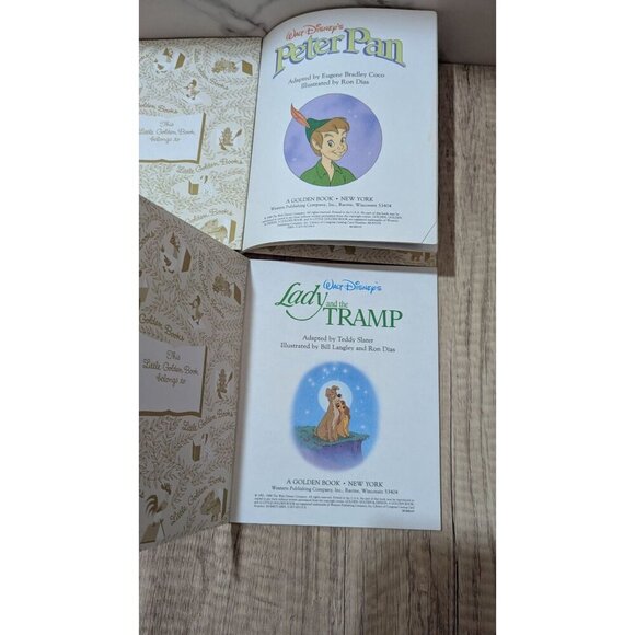 Set Of 5 Little Golden Books Disney Classics: Peter Pan Lady And The Tramp Lion - Picture 3 of 10